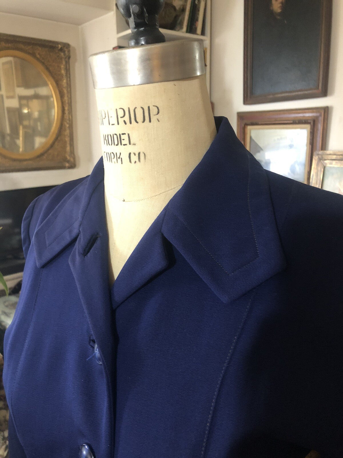 Vintage 1940s dark blue wool Gabardine jacket M