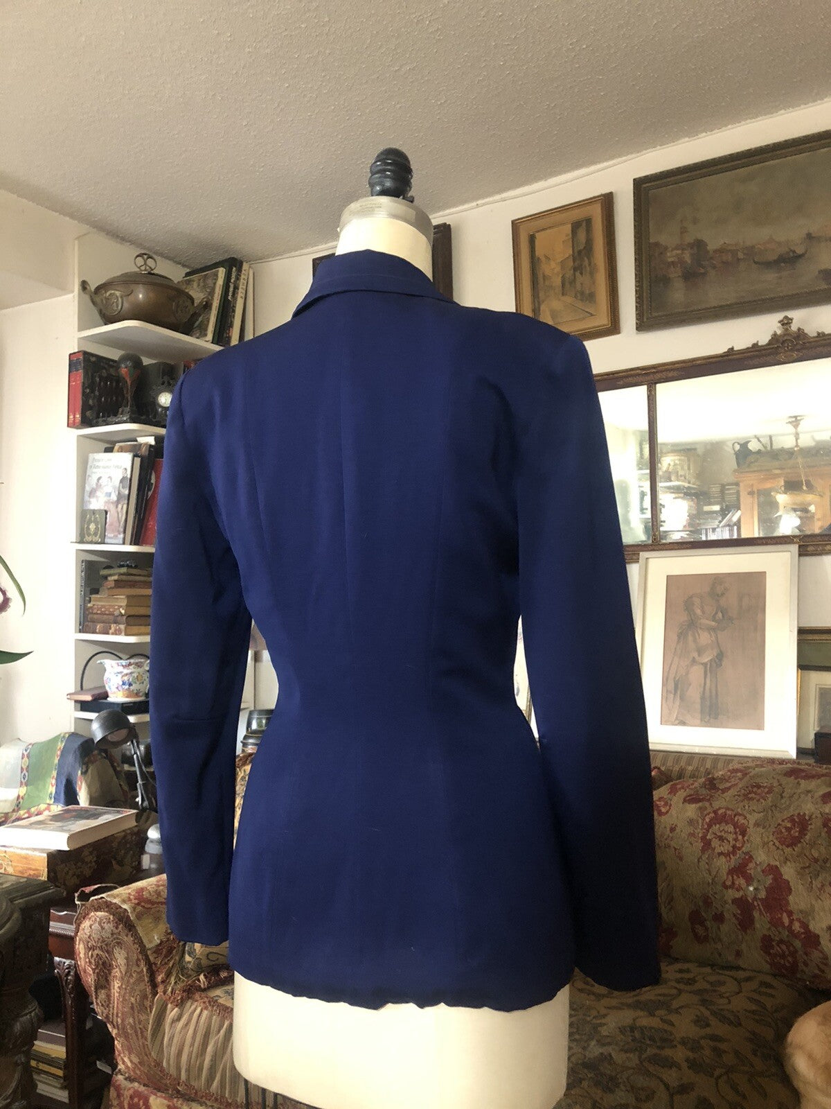 Vintage 1940s dark blue wool Gabardine jacket M