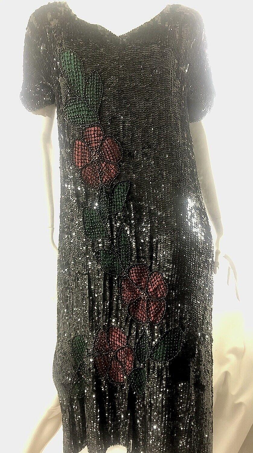Antique 20s dress beaded, sequin, M