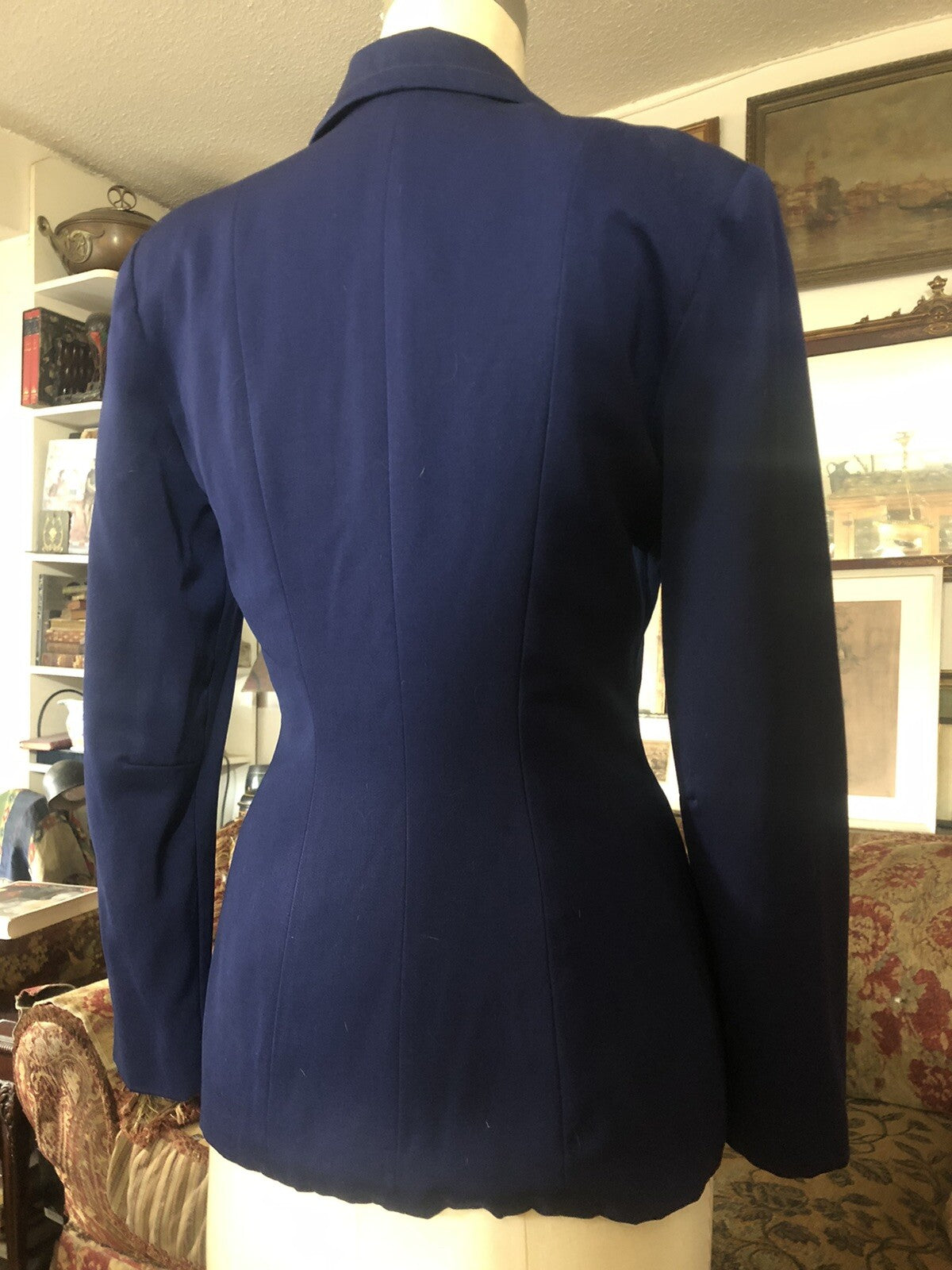 Vintage 1940s dark blue wool Gabardine  jacket M