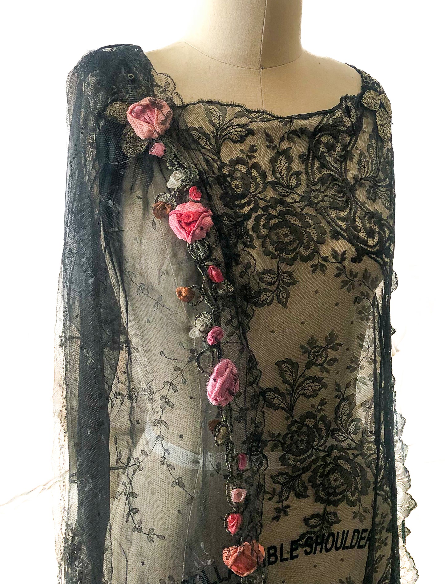 Original - overdress with cascading 3D floral vine